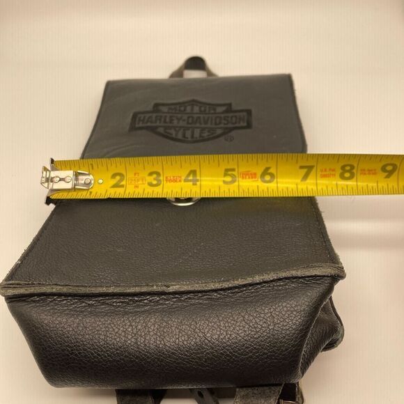 Vintage Harley Davidson Leather Backpack,  Genuine Leather Hardshell With Logo. - Picture 5 of 5